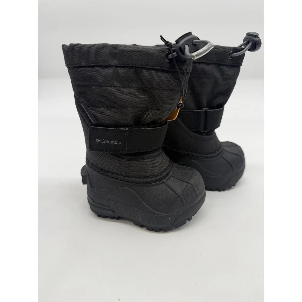 Columbia Toddler Powderbug Plus II Snow Boots Black Waterproof BV1326-012 Size 4